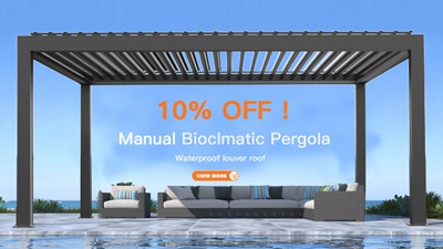 Hot sale model V2021 aluminum villa pergola from Guangzhou Yucheng