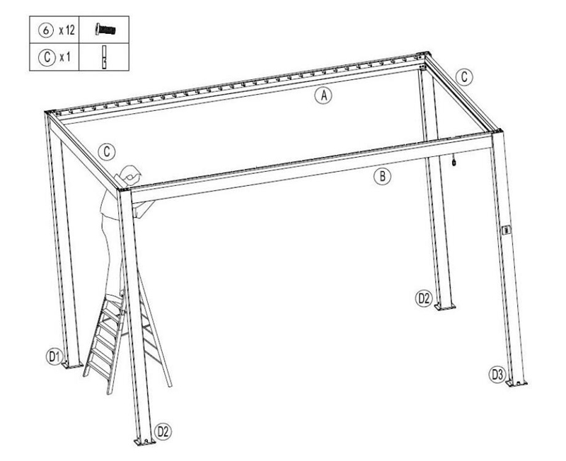How to install the manual aluminum louvered pergola