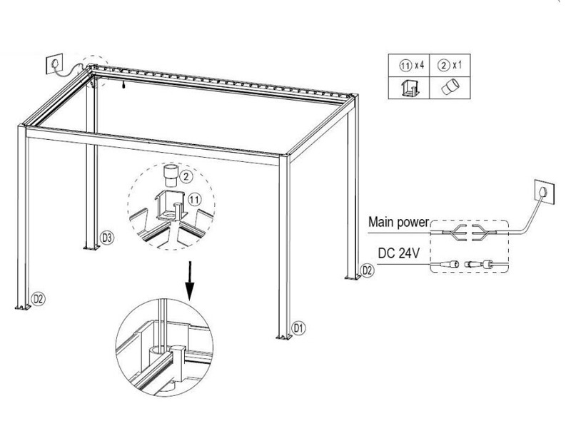 How to install the manual aluminum louvered pergola