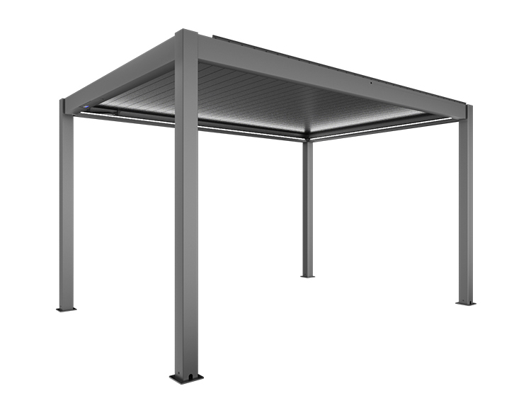 pergola with solar panel roof