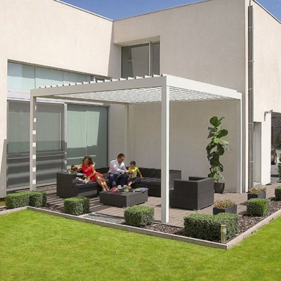 terrace roof remote control patio electric aluminum pergola with side wall screens