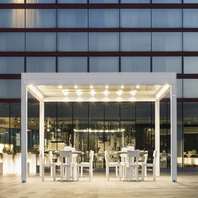 Outdoor motorized openning roof system waterproof sun aluminum louvre