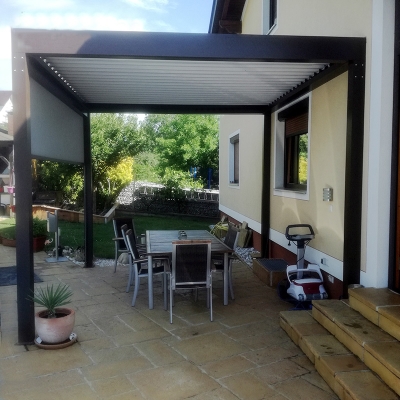 Garden aluminum motorized patio roof louver pergola gazebo covers with RGB lights