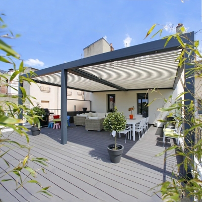 Direct Factory Shade Motorized Pergola Waterproof Roof Louvre With Rain Sensors For Balcony