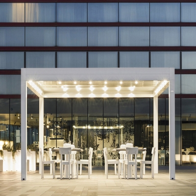 Fashional  home decorative remote control outdoor pergola retractable strong aluminum awning