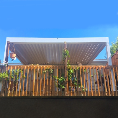 swimming pool sunshade aluminum motorised patio cover louver roof