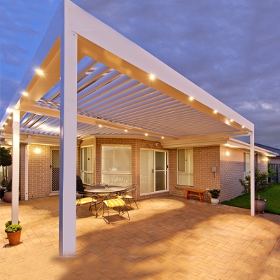 Deck sunshade automatic waterproof aluminum louver roof metal pergola kits