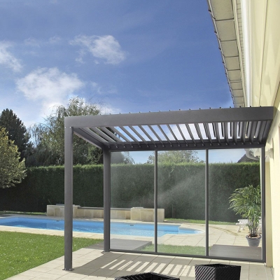 Outdoor waterproof pergola aluminum motorized louver roof system