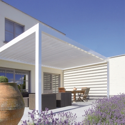 Outdoor garden lighting sunshades pergola covers with side sun screen