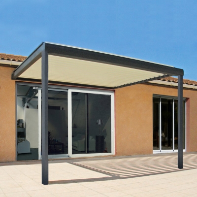 Custom outdoor pergola aluminum garden louvered roof with LED light