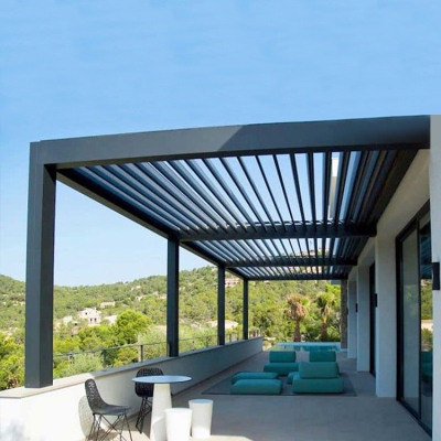 Customized Motorised Gazebo Pergola Modern Outdoor Patio With Garden Furniture Sets