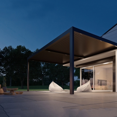Waterproof Pergola Louvered Roof Cover Motorized Garden Metal Gazebo