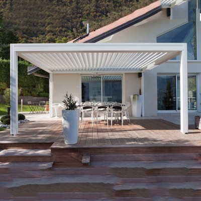 Aluminum patio roof sunshade electric pergola louvered roof with side sun screen