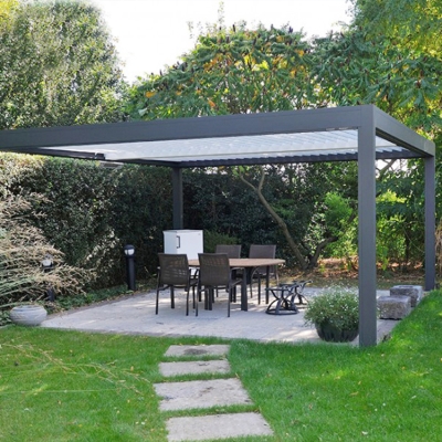 High quality motorized waterproof opening louver roof pergola DIY