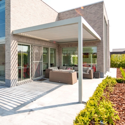 Outdoor motorized electric rotating louvers bioclimatica pergola roof system