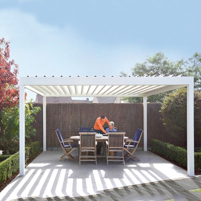 Garden motorized bioclimatica louvered roof pergola gazebo outdoor