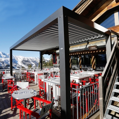 Electric ventilation louvers outdoor pergola aluminium with glass door