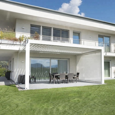 Aluminum Waterproof Gazebo Automatic Balcony Roof Pergola For Garden