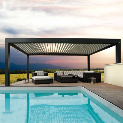 Motorized Louvered Roof Aluminum Pergola Outdoor Furniture