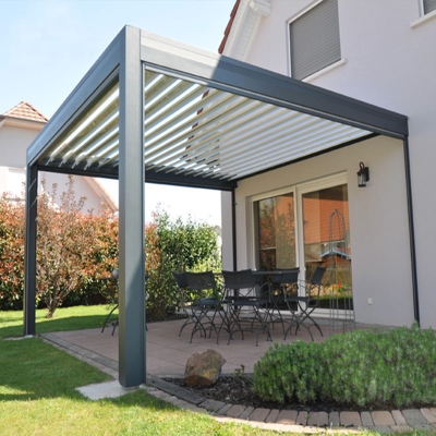 Automatic patio gazebo sun shade aluminum louvered pergola kits 4x4m