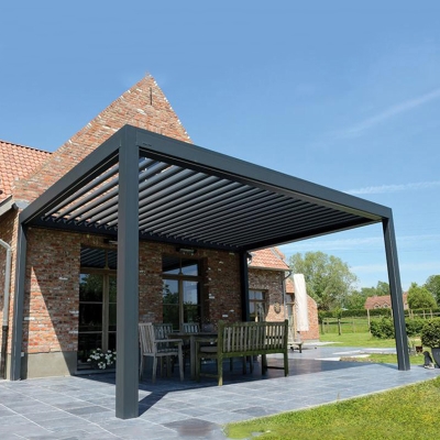 Aluminum roof cover waterproof louvered roof pergola kits for restaurants/spa