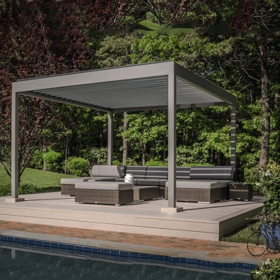 Elegant modern style garden decoration bioclimatic patio cover aluminum pergola manufacturers