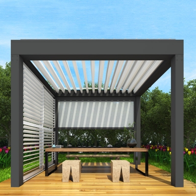 Rainproof patio louver opening terrace roof aluminum outdoor pergola system