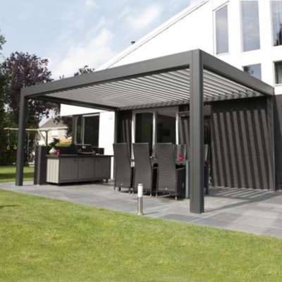 Waterproof motorised aluminium pergola gazebo outdoor