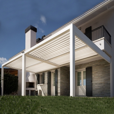 Motorized aluminium roof pergolas and gazebos outdoor