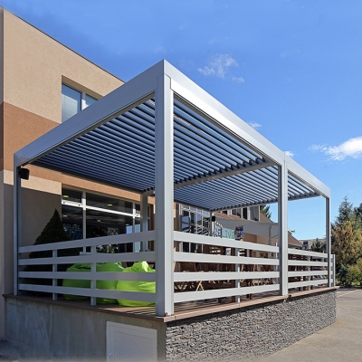 Motorized opening roof waterproof aluminum carport outdoor gazebo pergola bioclimatic