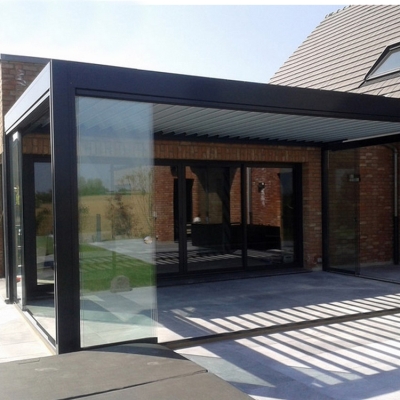 5x5m Modern garden waterproof aluminum bioclimatic pergolas and gazebos outdoor