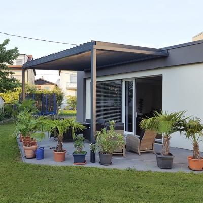 metal outdoor garden aluminum electric pergola cover with lamella roof