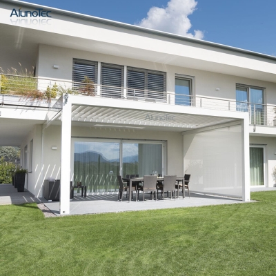 Garden aluminium electric bioclimatic pergola outdoor with screen