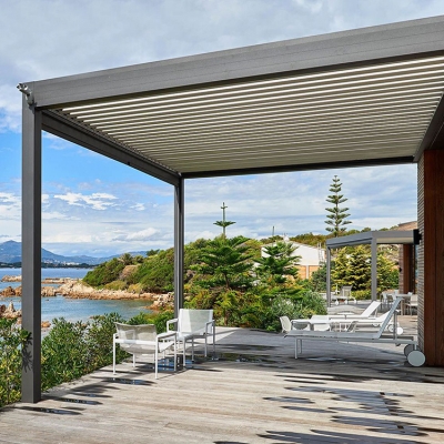 customizable garden design aluminum pergola roof louver with motorised blades