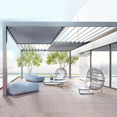 BLD Patio roof metal aluminium gazebo sun shade louvre pergola bioclimatique
