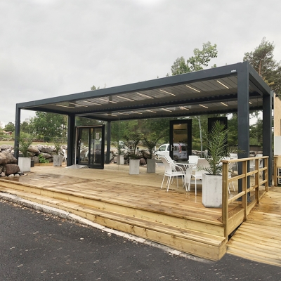 Aluminum motorized louver roof modern metal roof pergolas and gazebos outdoor