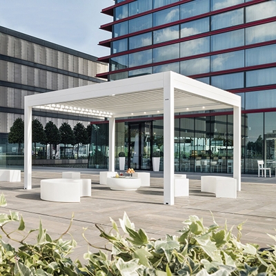 Garden aluminium motorised metal pergola outdoor with heating