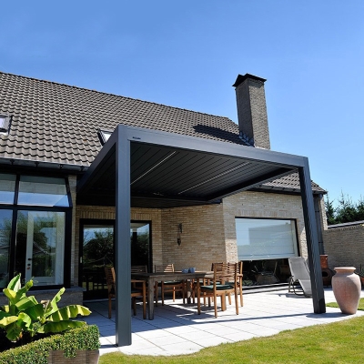 sunshade outdoor balcony metal aluminum motorised patio cover louver roof pergola