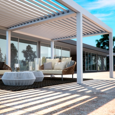 Easily assembled motorised aluminum pergola outdoor modern louver roof