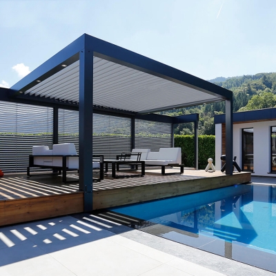 Luxury patio roof waterproof outdoor pergola with remote control system