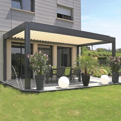 Outdoor furniture backyard automatic aluminium louver pergola design