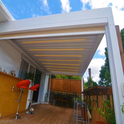 Outdoor Waterproof Electric Gazebo Aluminum Louvre Roof Pergola System