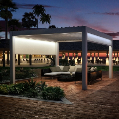 Terrace roof motorized sun shading automatic patio louvre pergola