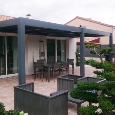 Factory price electric aluminium modern waterproof louver roof system pergola for courtyard