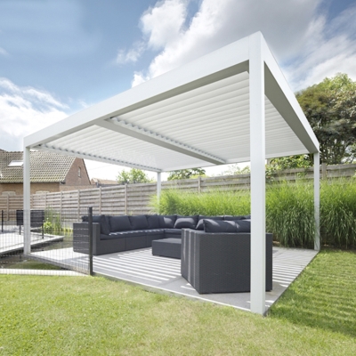 Automatic terrace roof cover rainproof outdoor louvered pergola aluminium