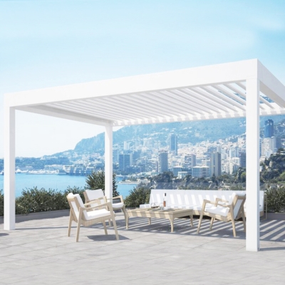 Residential buildings automatic roof louvers aluminium pergolas