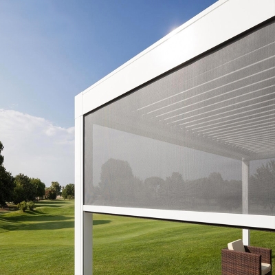 Aluminum patio roof outdoor motorized pergola adjustable garden louvered roof