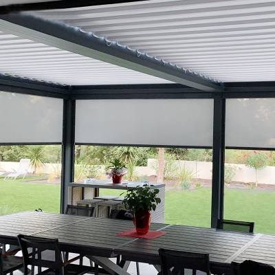 2020 New Design Motorized Remote Control Aluminium  Bioclimatique Louver  Roof Pergola