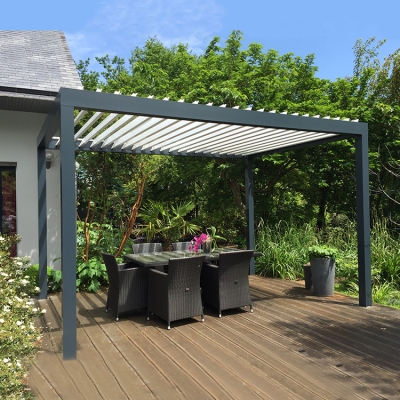 China Garden Outdoor Waterproof Automatic Retractable Bioclimatic Pergola