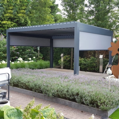 Outdoor Gazebo Waterproof Louver Roof System Kits Garden Bioclimatic Aluminium Pergola